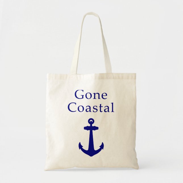 Tote Bag Amusant est parti l'Ancre côtière bleu marine (Devant)
