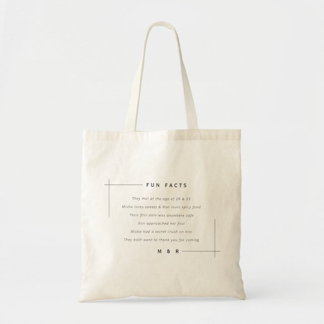 Tote Bag Amusant, faits amusants minimaliste mariage (Devant)