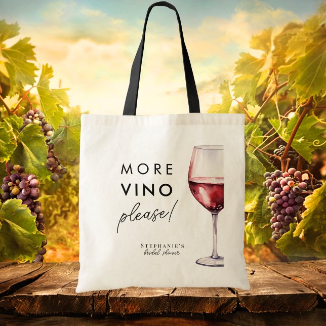 Tote Bag Amusant Fête de Mariage Thème Vin Plus de Vin S'il (Créateur téléchargé)