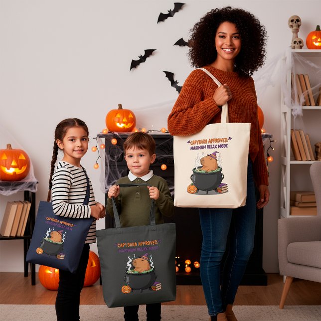 Tote Bag Amusant Halloween Capybara sorcier Assistant Cauld (Créateur téléchargé)