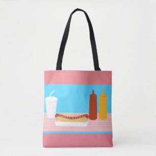 Tote Bag Amusant Hot Dog Lunch Illustration Design Art