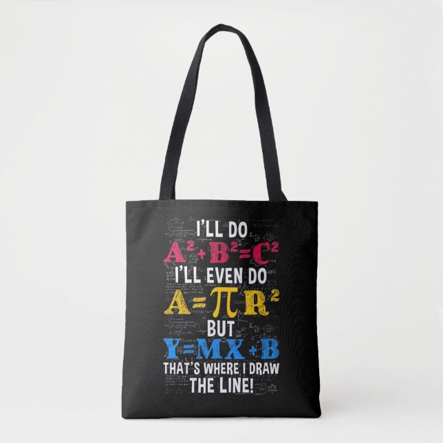 Tote Bag Amusant Humour enseignant mathématiques algèbre pl (Devant)