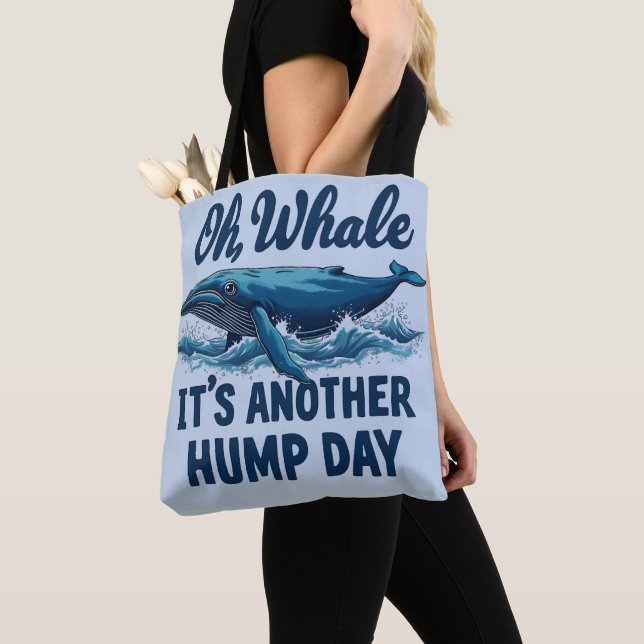 Tote Bag Amusant jeu de baleines "Oh Whale" Conception de l (De près)