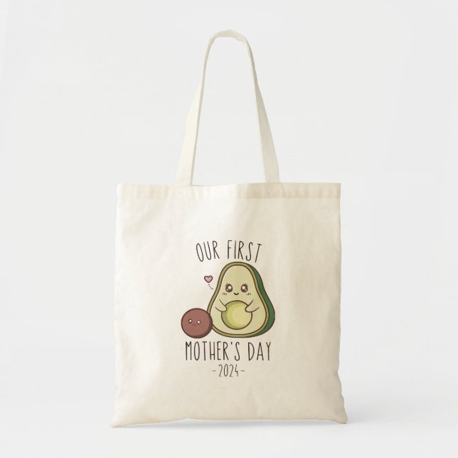 Tote Bag Amusant Notre Première Fête des Mères (Devant)