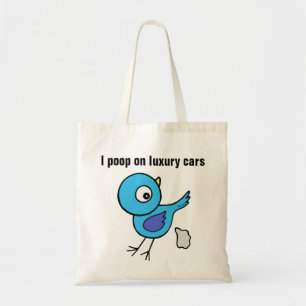 Tote Bag Amusant Oiseau Poop Cute Texte Personnalisé Protes