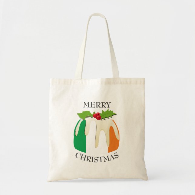 Tote Bag Amusant | Pudding à la prune de Noël avec | DRAPEA (Devant)