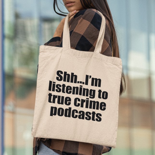 Tote Bag Amusant Ventilateur Podcast de Crimes Vrais (Créateur téléchargé)