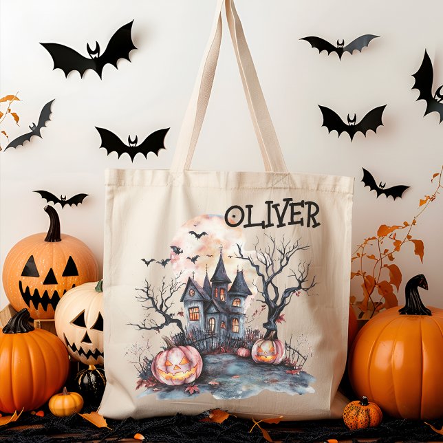 Tote Bag Amusante Halloween Paysages Trick ou Treat Custom (Créateur téléchargé)