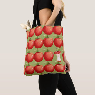 Tote Bag Amusants avec pomme rouge aux fruits