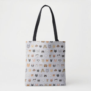 Tote Bag Amusement animal : Chiens de chats Doodle Mix