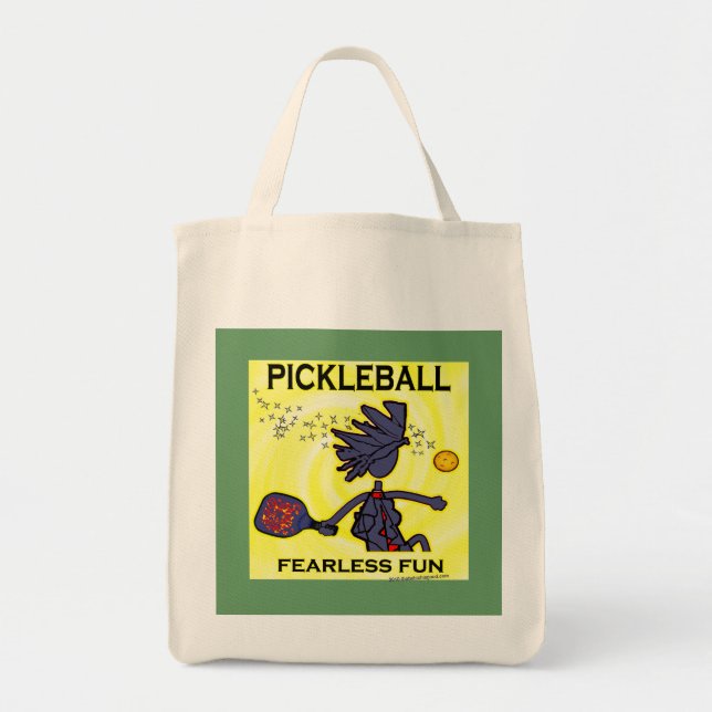 Tote Bag Amusement courageux de Pickleball (Devant)