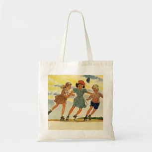 Tote Bag Amusement de patin à roulettes vintage Enfants gar