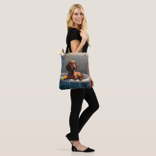 Tote Bag Amusement du dachshund au bain