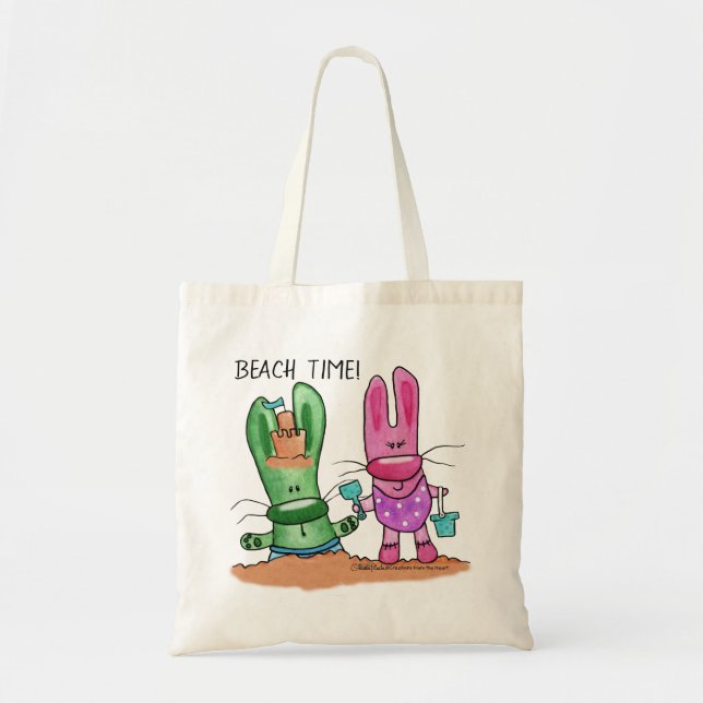 Tote Bag Amusement été Bunnies à la plage (Devant)
