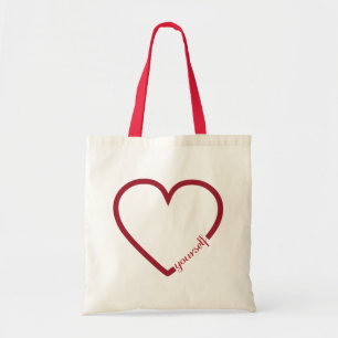 Tote Bag Amusez-vous coeur design minimaliste