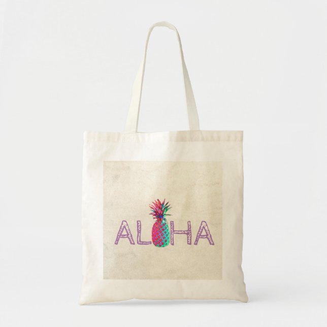 Tote Bag Ananas Hawaïen Adorable Aloha (Devant)
