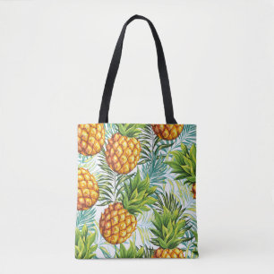 Tote Bag Ananas. Motif sans couture. Patte florale vintage