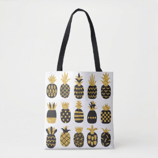 Tote Bag Ananas noirs : Ensemble texturé unique