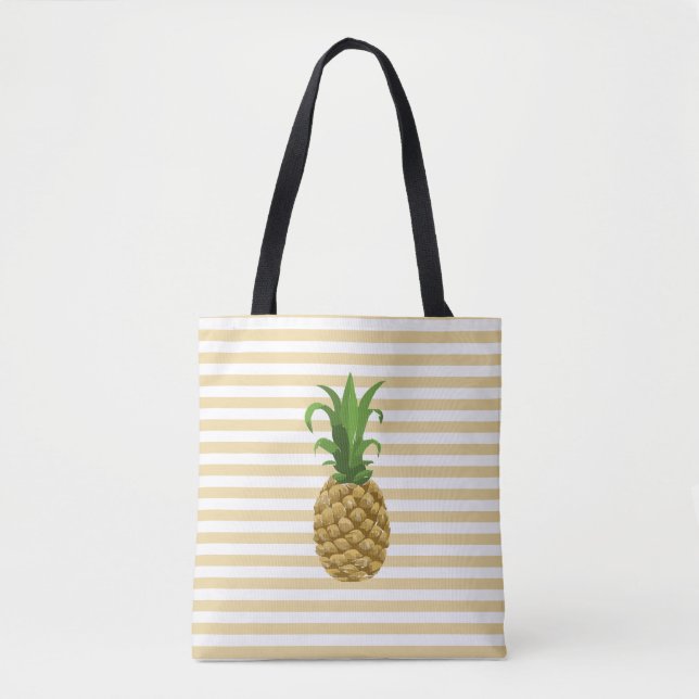 Tote Bag Ananas rayé Fourre-tout (Devant)