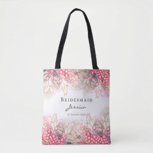Tote Bag Ananas rose exotique Merci Mariage
