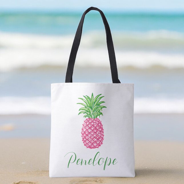 Tote Bag Ananas Rose Préparatoire Personnalisé  (Créateur téléchargé)