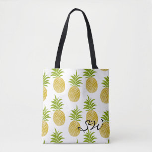 Tote Bag Ananas snob Fourre-tout décoré d'un monogramme