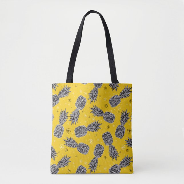 Tote Bag Ananas sur l'or (Devant)