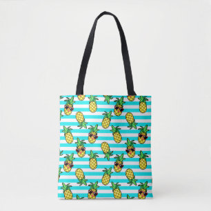 Tote Bag Ananas Tropical : Motif de lunettes de soleil Retr
