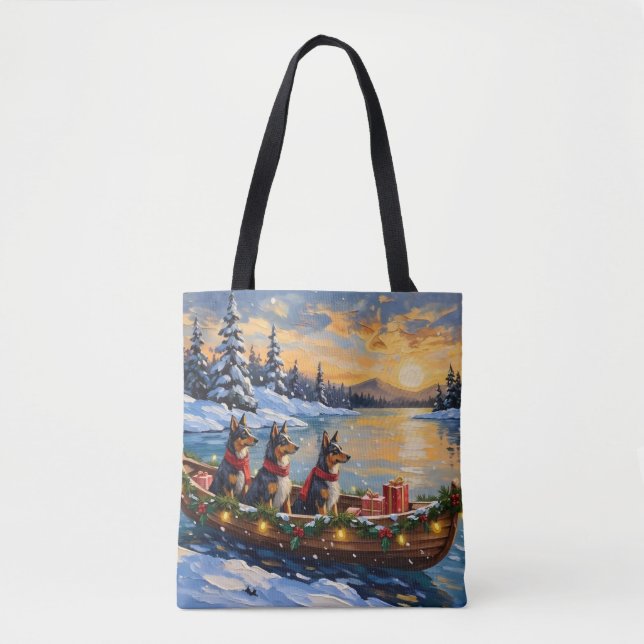 Tote Bag Anatolian Shepherd Christmas Boat Holiday (Devant)