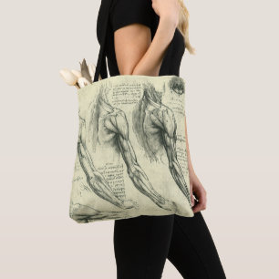 Tote Bag Anatomie du bras et de l'épaule de Léonard de Vinc