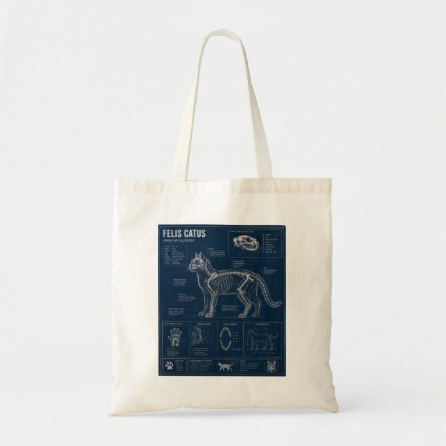 Tote Bag Anatomie du chat  (Devant)