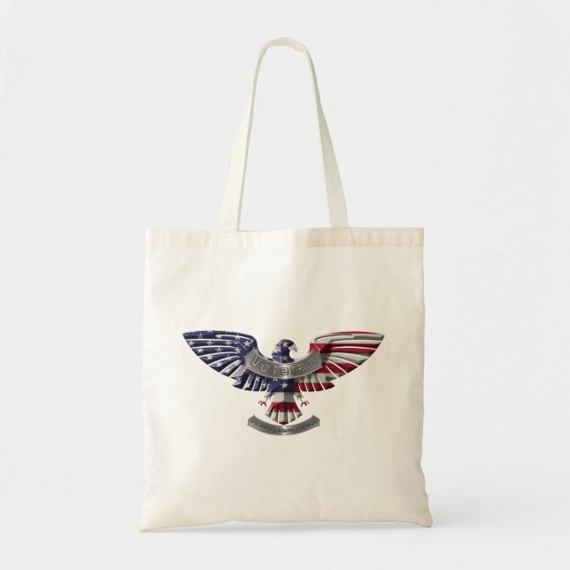 Tote Bag Ancien Aigle Américain "Fier D'Avoir Servi" (Devant)