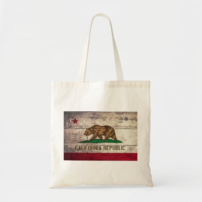 Tote Bag Ancien drapeau de la Californie en bois (Devant)