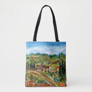 TOTE BAG ANCIENNE FERME EN PAYSAGE TOSCANE