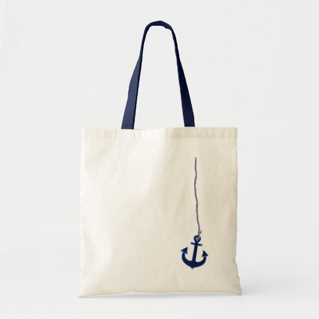 Tote Bag ancre bleu marine (Devant)