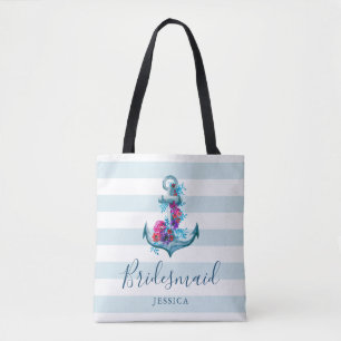 Tote Bag Ancre d'aquarelle bleu marine