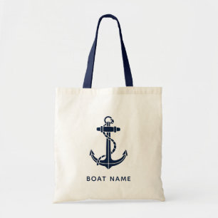 Tote Bag Ancre de bateau Nom moderne Swag côtier Personnali