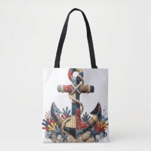 Tote Bag Ancre de Courtepoint Patchwork