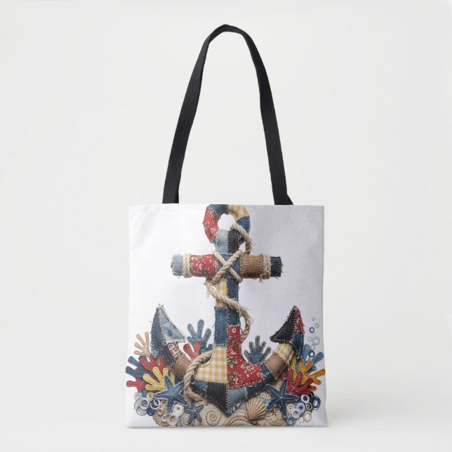 Tote Bag Ancre de Courtepoint Patchwork (Devant)