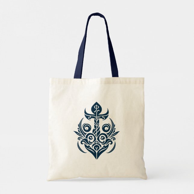 Tote Bag Ancre de la cuve d'ornement Royal Blue (Dos)