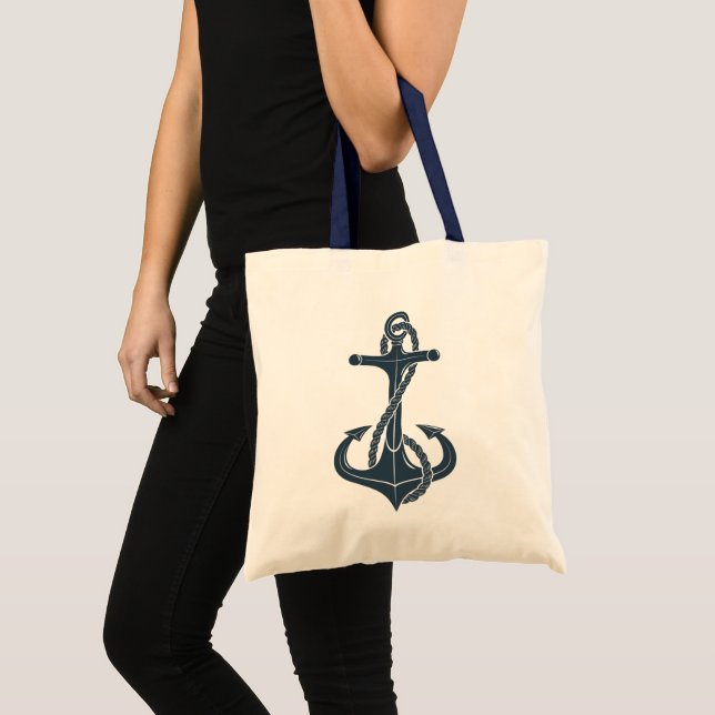 Tote Bag ancre marine bleu (Devant (produit))