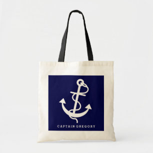 Tote Bag Ancre Nautique Bleue Et Blanche Marine 2