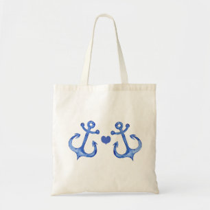 Tote Bag Ancres nautiques et coeur   Budget Fourre-tout