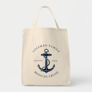Tote Bag Ancres nautiques personnalisées Famille de croisiè