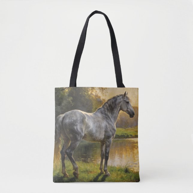Tote Bag Andalusian Stallion by the Lake (Devant)