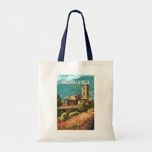 Tote Bag Andorra la Vella Travel Art Vintage
