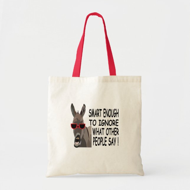 Tote Bag Âne intelligent cool (Devant)