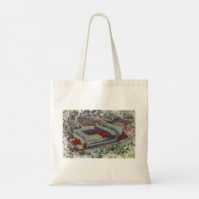 Tote Bag Anfield Stadium Liverpool - Artistic Watercolour (Dos)