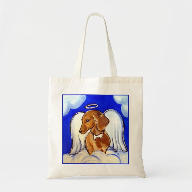 Tote Bag Ange Dachshund Rouge (Devant)