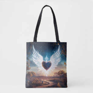 Tote Bag Ange des ailes formant une forme de coeur